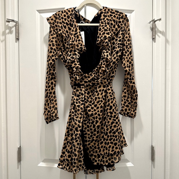 Free People Leopard Wrap 🐆 dress NWT - Picture 1 of 3